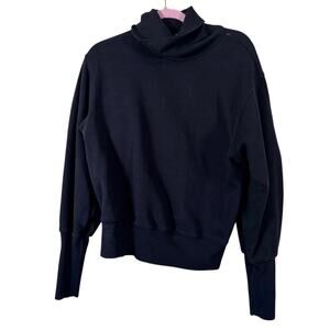Agolde Black Turtleneck Sweater Womens L Ribbed Oversized Sleeve Fall Casual